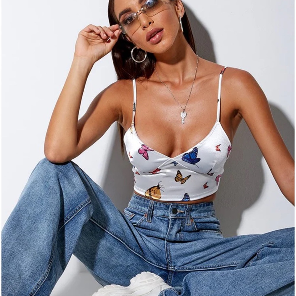 Motel Rocks White Fitted Bustier Camisole